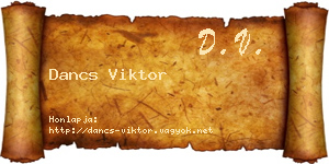 Dancs Viktor névjegykártya